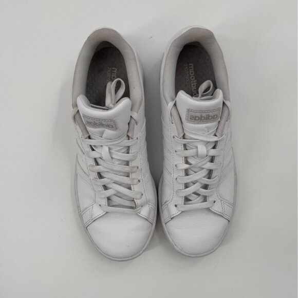 Adidas Grand Court White Leather Sneakers Mens Sz 9 Lace-Up Casual Shoes - Picture 3 of 8